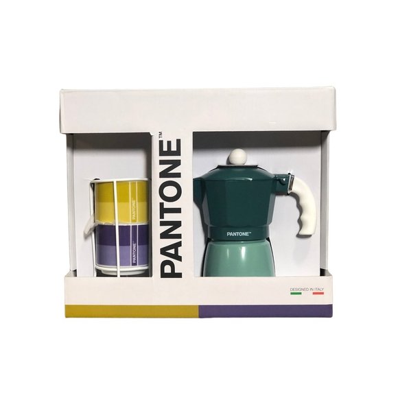 Pantone Kitchen Pantone Espresso Coffee Maker Stackable Espresso Cups W Metal Rack Set New